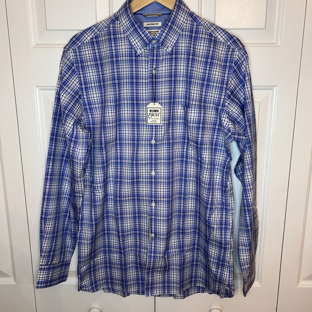 Joseph A‎ Bank Men's Shirt Medium Stretch Tailored Fit Long Sleeve NWT